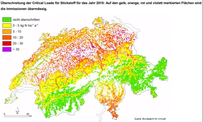 Übermässigkeit von StickstoffEinträgen und AmmoniakImmissionen. Stickstoff Immissionen Trinkwasserinitiative
