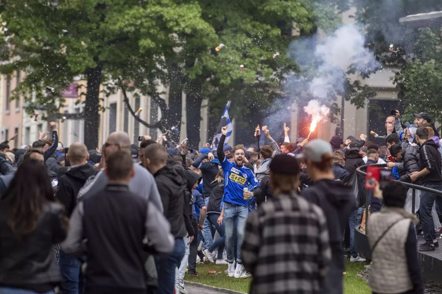 Die Innenstadt steht nach dem Cupsieg des FCL Kopf.