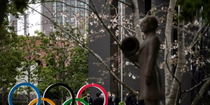 Die olympischen Ringe in Tokio Die olympischen Ringe in Tokio