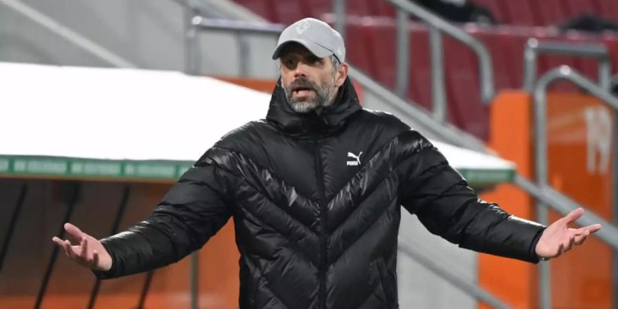 Konnte dank entsprechender Vertragsklausel Gladbach Richtung BVB verlassen: Trainer Marco Rose. Foto: Matthias Balk/dpa