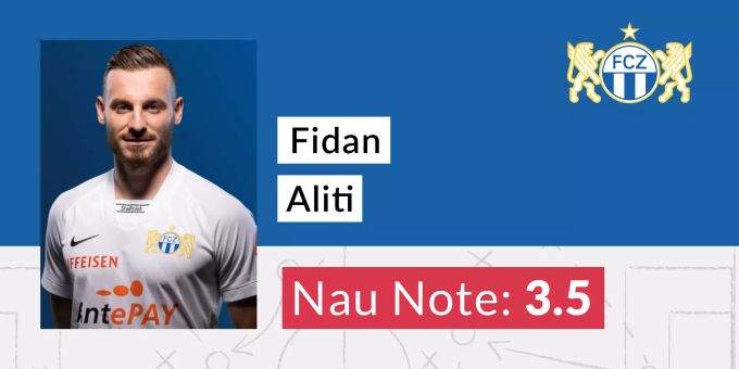 Fidan Aliti (FCZ) erhält die Nau-Note 3,5. Fidan Aliti FCZ Note