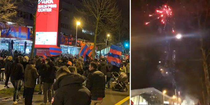 Vor FCB gegen Luzern - Fans protestieren in Scharen vor dem Joggeli