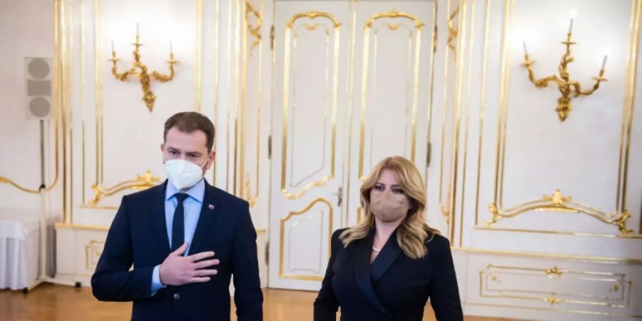 Matovic mit Präsidentin Caputova