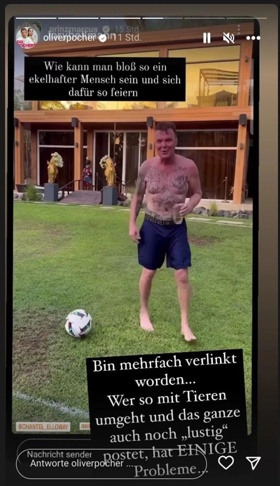 Oliver Pocher äussert sich auf Instagram zu Prinz Marcus von Anhalt.