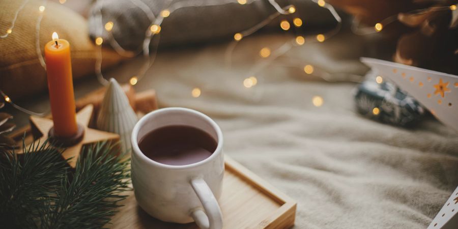 Schlafzimmer, gemütlich, Winter, Weihnachten