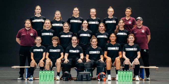 Das Frauenteam des Unihockey Basel Regio NLB Unihockey Basel Regio Teamfoto