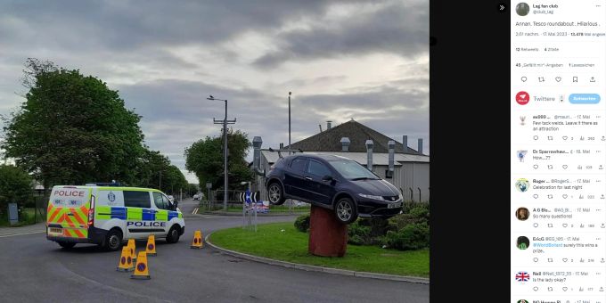 Dieser gestohlene Honda wurde definitiv kreativ geparkt. biernews