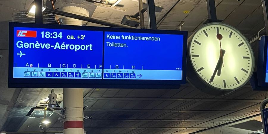 Wer gestern Abend im Intercity von Zürich HB nach Genf Flughafen aufs WC musste, hat Pech gehabt.