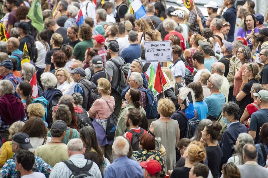 Demonstration Coronavirus Impfung Luzern