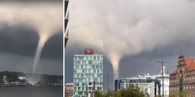 Der Tornado traf Kiel am Mittwochabend. Kiel Tornado