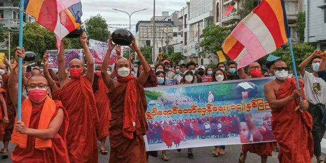 Mönchs-Protest in Mandalay