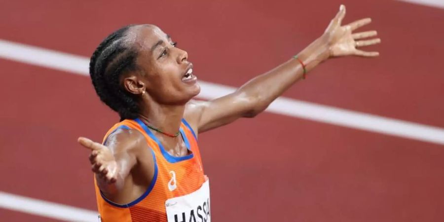 Holte Gold über 500 Meter: Sifan Hassan. Foto: Oliver Weiken/dpa
