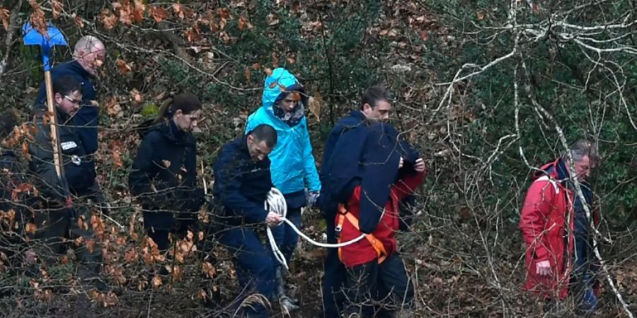 Nachstellung der Tat mit dem Angeklagten im März 2019