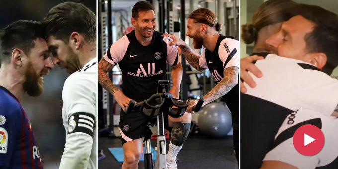 Barça-Fans staunen - Hier herzen sich Messi und Ramos im PSG-Training