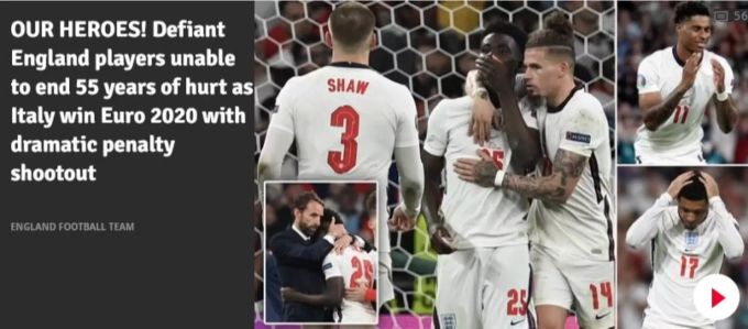«Unsere Helden», schreibt der «Daily Star». Euro 2020