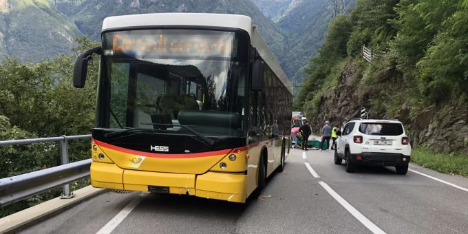 Der Unfallort in Grono GR. Grono GR