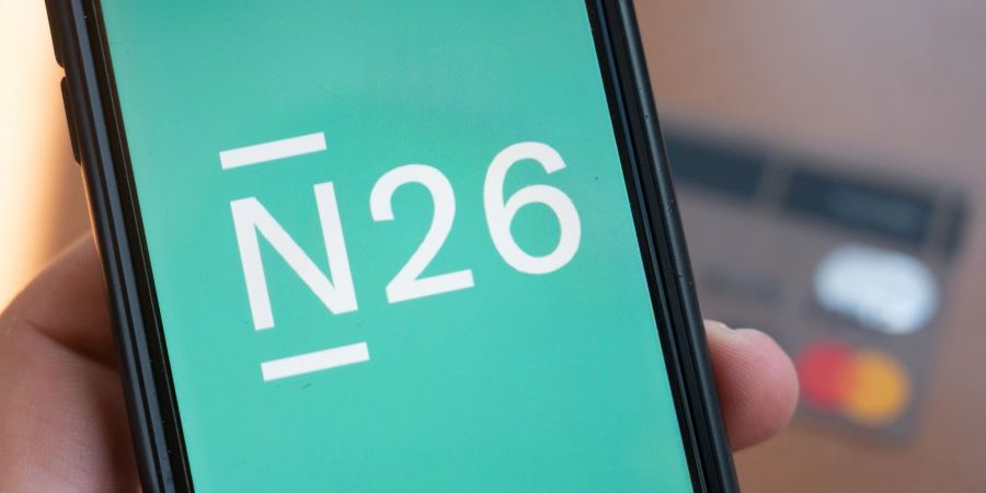 Das Logo der Smartphone-Bank N26 auf der App der Bank.