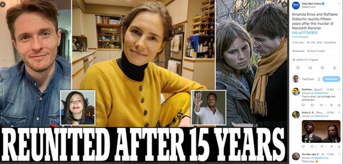 Amanda Knox und ihr Ex-Freund haben sich zum ersten Mal seit 15 Jahren in Italien getroffen. Amanda Knox
