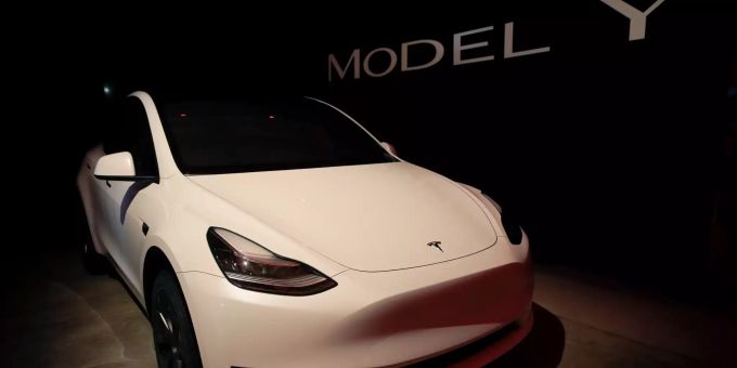 Mit dem Elektroauto Model Y konnten Besucher Probefahrten machen. Elektroauto Model Y