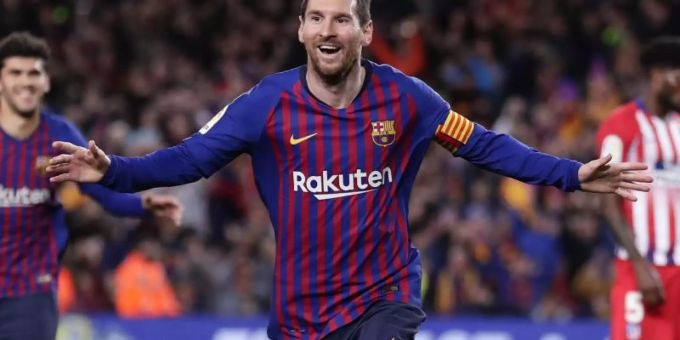Barcelonas Lionel Messi feiert das zweite Tor seiner Mannschaft gegen Atlético Madrid. Foto: Manu Fernandez/AP/dpa Barcelonas Lionel Messi feiert das zweite Tor seiner Mannschaft gegen Atlético Madrid. Foto: Manu Fernandez/AP/dpa