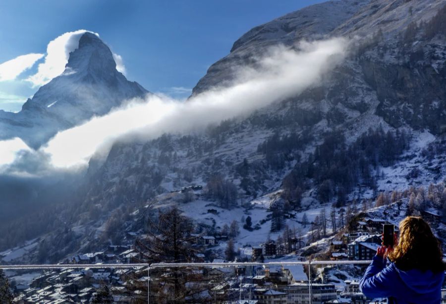 Blick auf Zermatt und das Matterhorn.