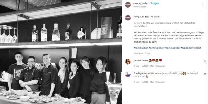 Das Team von «Rampe restaurant & event». rampe restaurant & event