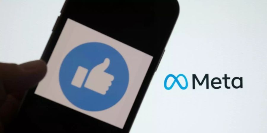 Meta-Logo mit Facebooks Daumen-Symbol