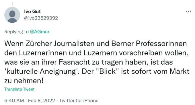 Rassismus Fasnachtskostüme