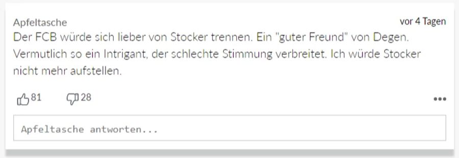 Einen anderen Vorschlag bringt Apfeltasche ins Spiel.