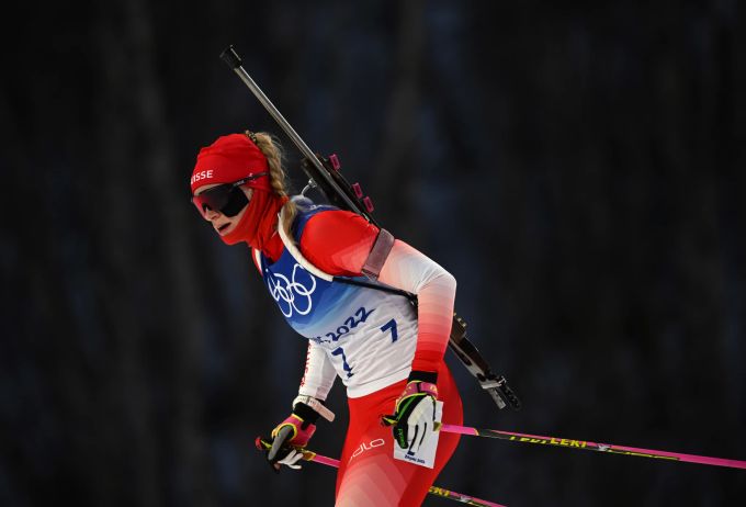 Olympia 2022: Amy Baserga auf der Olympia-Strecke der Biathletinnen. Olympia 2022