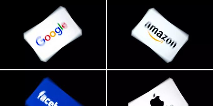 Logos von Google, Amazon, Facebook und Apple Logos von Google, Amazon, Facebook und Apple