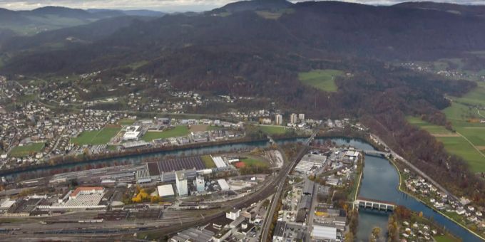 Blick auf die Gemeinde Trimbach neben Olten. Olten Trimbach