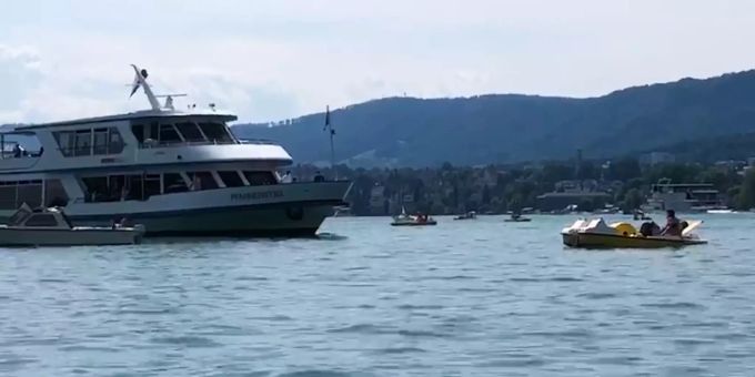 Beinahe-Crashs - So brenzlig nahe kommen sich Pedalos & Zürisee-Schiffe