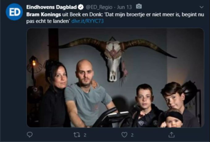 Der Bruder des verstorbenen 29-Jährigen mit seiner Familie. Auch er lag wegen des Coronavirus im Koma. Niederlande Corona
