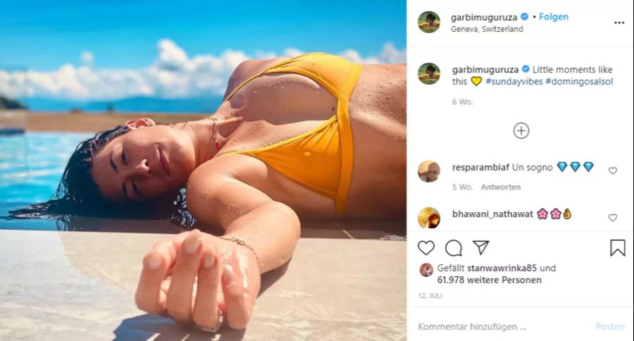 Gemäss Fans soll sich Garbine Muguruza auf diesem Bild am Pool von Wawrinka räkeln.