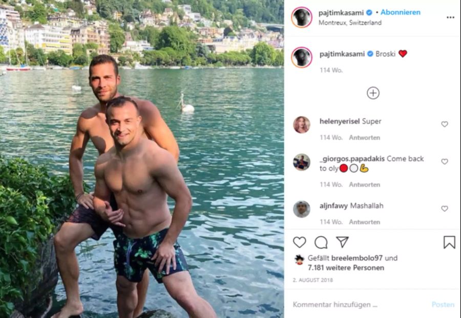 Kasami in den Ferien 2018 in Montreux mit Xherdan Shaqiri.