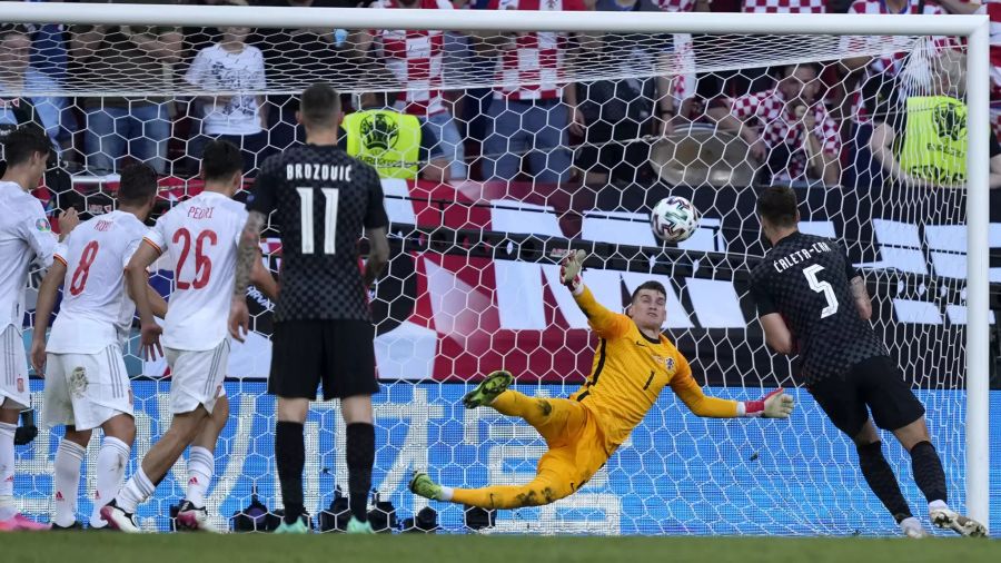 Kroatien-Goalie Dominik Livakovic steht gegen Spanien vermehrt im Mittelpunkt.