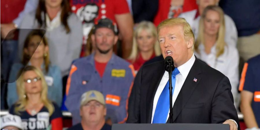 Präsident Donald Trump bei einer Rede in Kentucky.