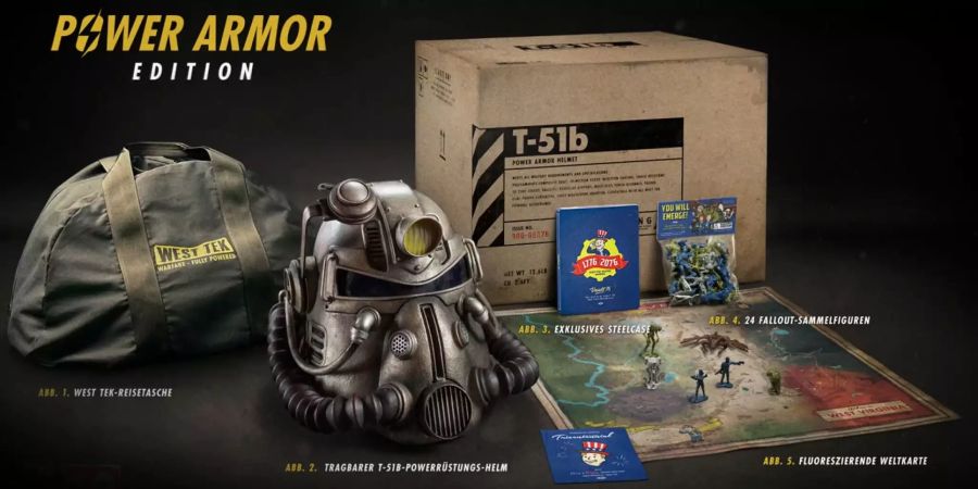 So wurde für die Special Edition von Fallout 76 geworben, mit der erwähnten Tasche auf der linken Seite.