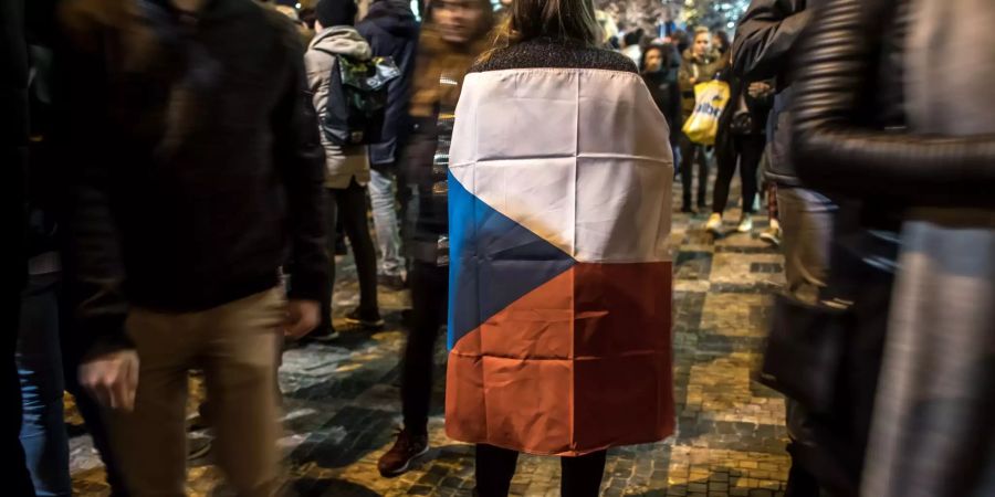 Demonstrationen in Prag.