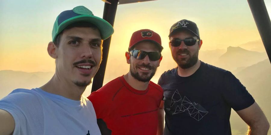 Die «Nidwanderer» Raphael Küttel, Mario Bissig und Lukas Schnyder (v.l.) beim Training auf dem Buochserhorn.