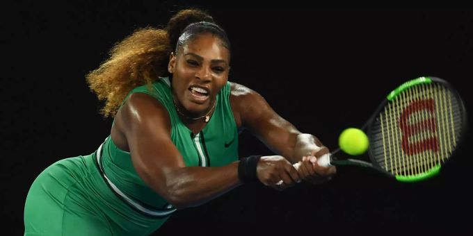Serena Williams im Spiel gegen Genie Bouchard. Serena Williams