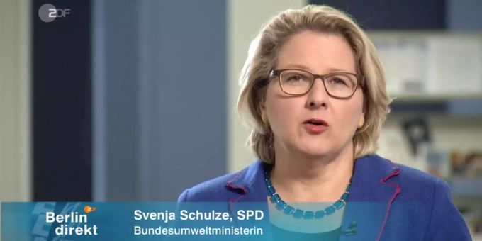 Svenja Schulze gab dem ZDF ein Interview. Svenja Schulze gab dem ZDF ein Interview.