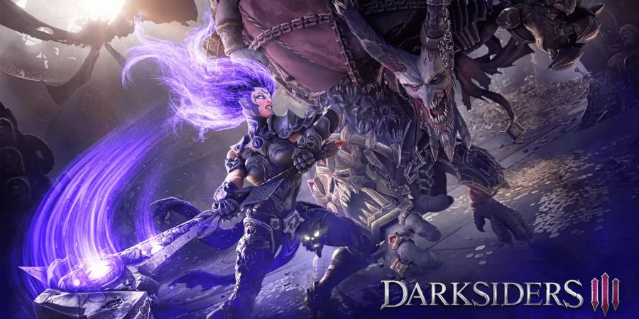 Darksiders 3: Fury schwingt eine Waffe.