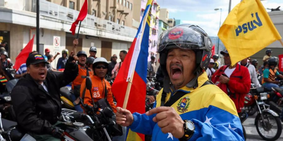 Ein Demonstrant in Venezuela.