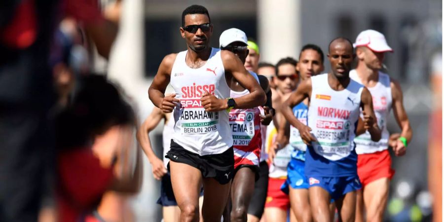 Tadesse Abraham beim EM-Marathon in Berlin.