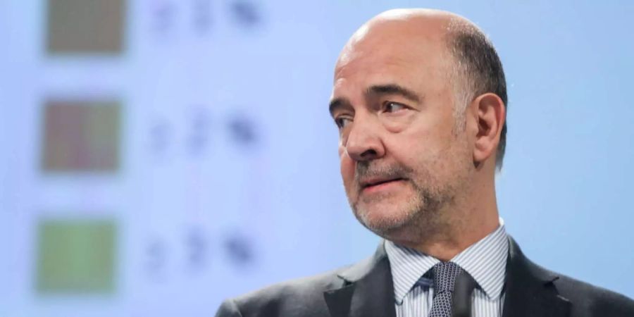 Der EU-Komissar Pierre Moscovici bei einer Pressekonferenz.