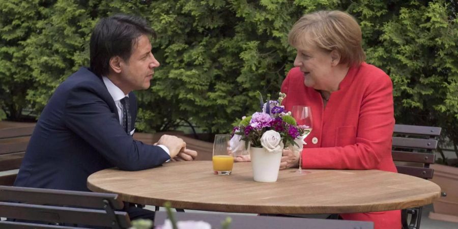 Der italienische Ministerpräsident Giuseppe Conte war am Montag zu Besuch bei Merkel.