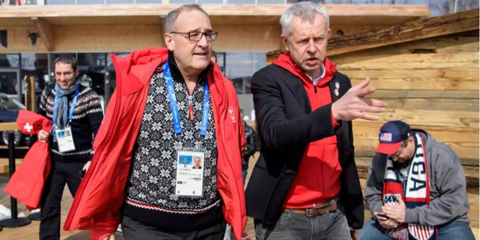 Guy Parmelin verfolgt in Südkorea die Olympischen Winterspiele. Guy Parmelin verfolgt in Südkorea die Olympischen Winterspiele.