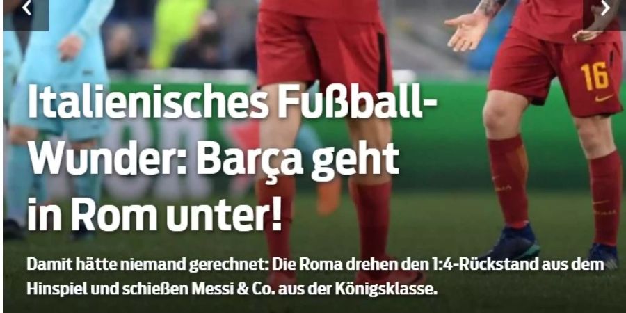 Ein Wunder sieht die «Sport Bild»